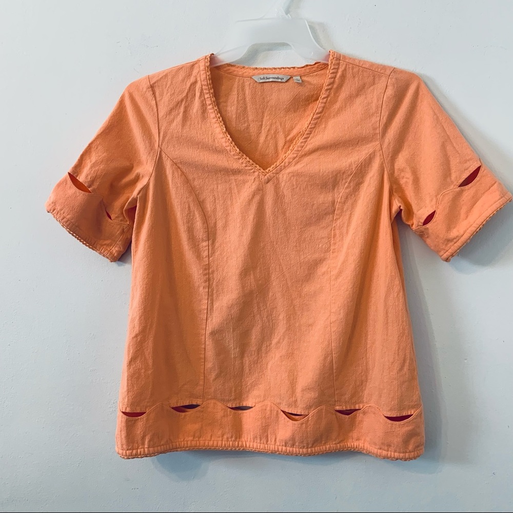 Soft Surroundings Melon Blouse Top Size S